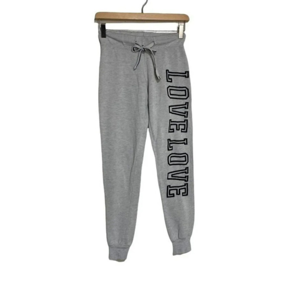 Reflex‎ Joggers Small Gray Love Love Graphic Drawstring Sweatpants